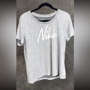 Nike The Nike Tee Dri-FIT Script Logo T-Shirt / Heather Gray / Women’s XL